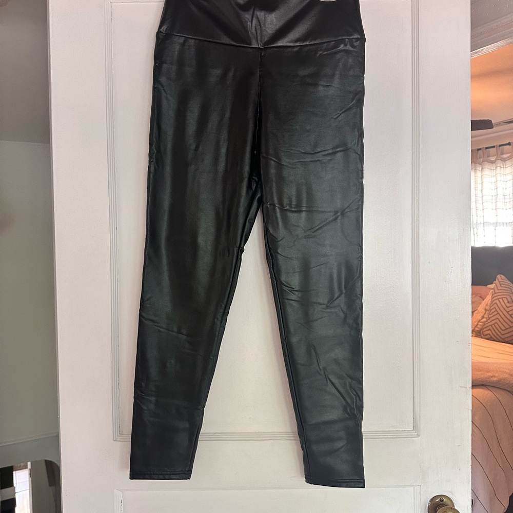 Black Faux Leather Leggings